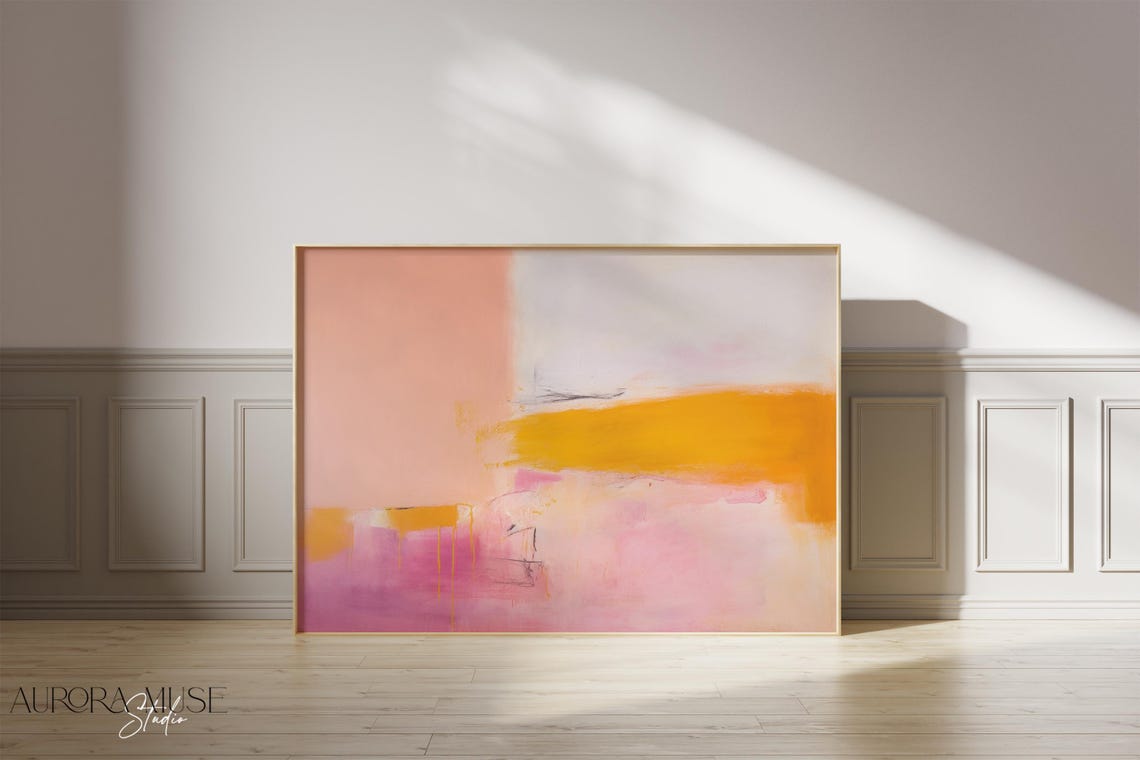 Art Colorful Abstract Art Prints Living Room Decor Bold Colorful Prints Abstract Art Print Pink Orange 069 - Image 2