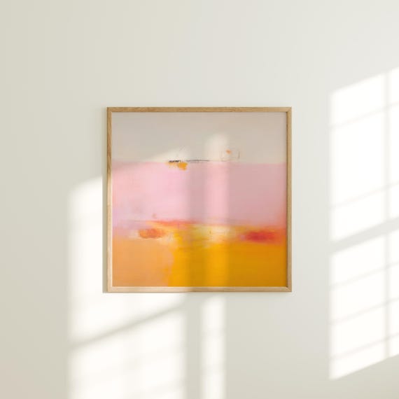 Bold Colorful Abstract Wall Art For Vibrant Home And Office Decor Orange Pink 068