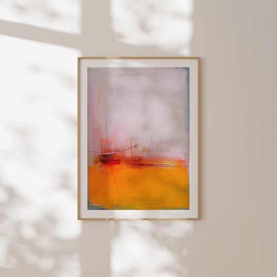 Art Colorful Modern Art Bright Colorful Art Prints Orange Pink Large Wall Art Abstract Wall Art Minimalist Art 108