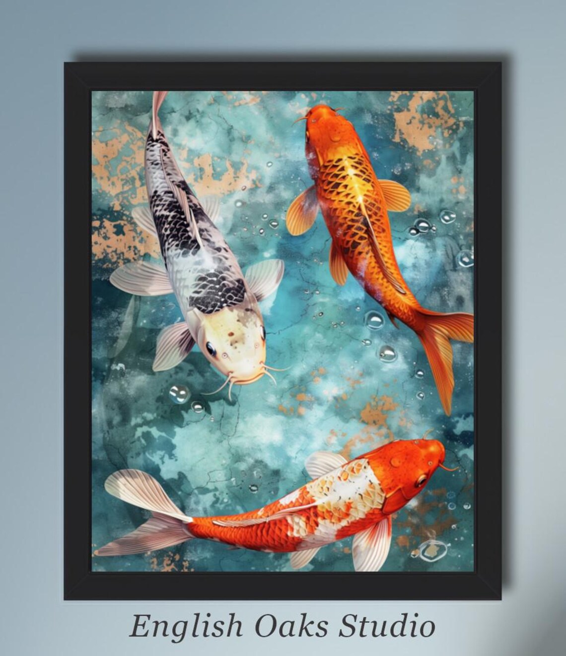 Vintage Orange Koi in the Pond Art Print