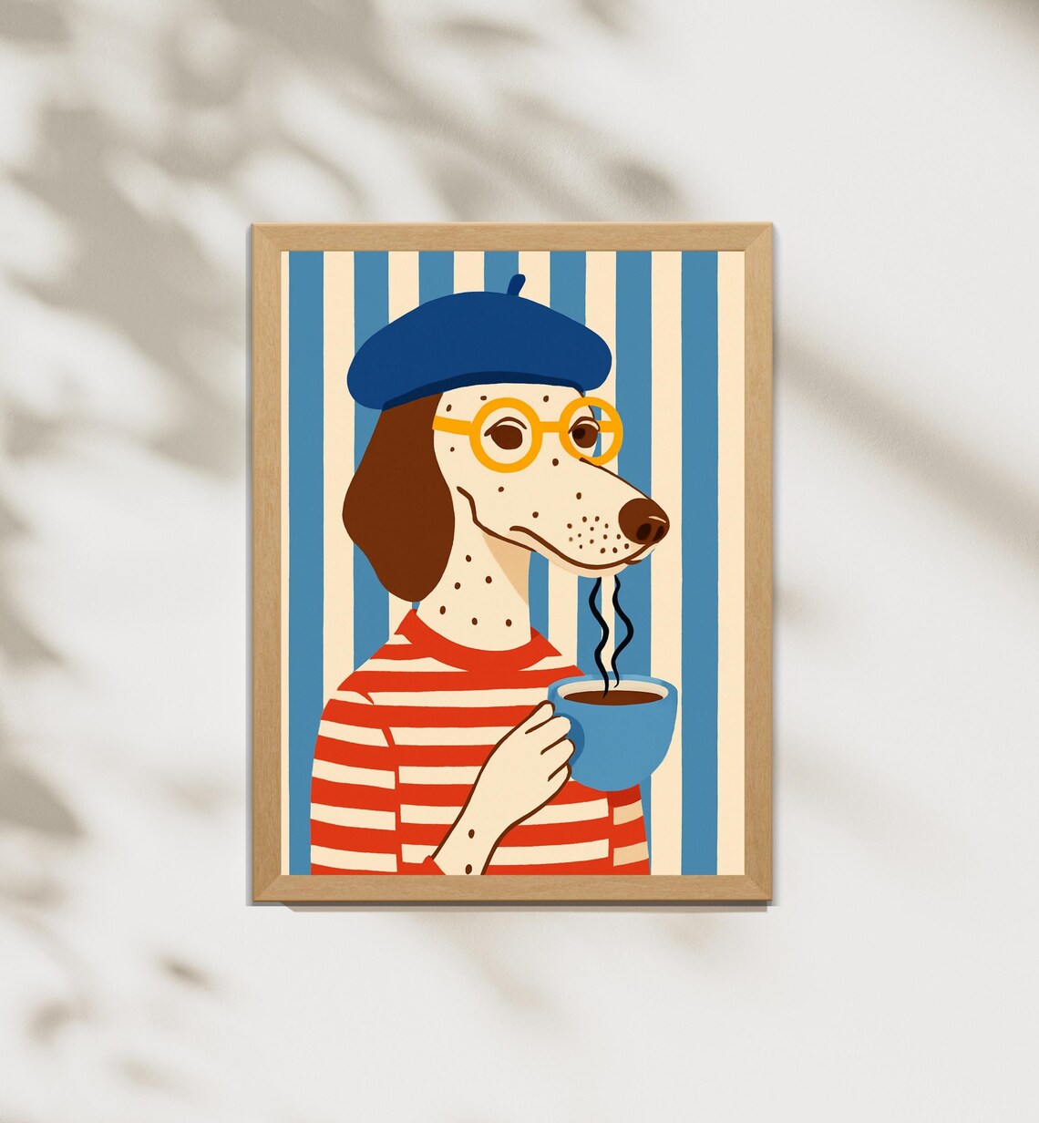 French Dog In Beret - Parisian Dalmatian Poster