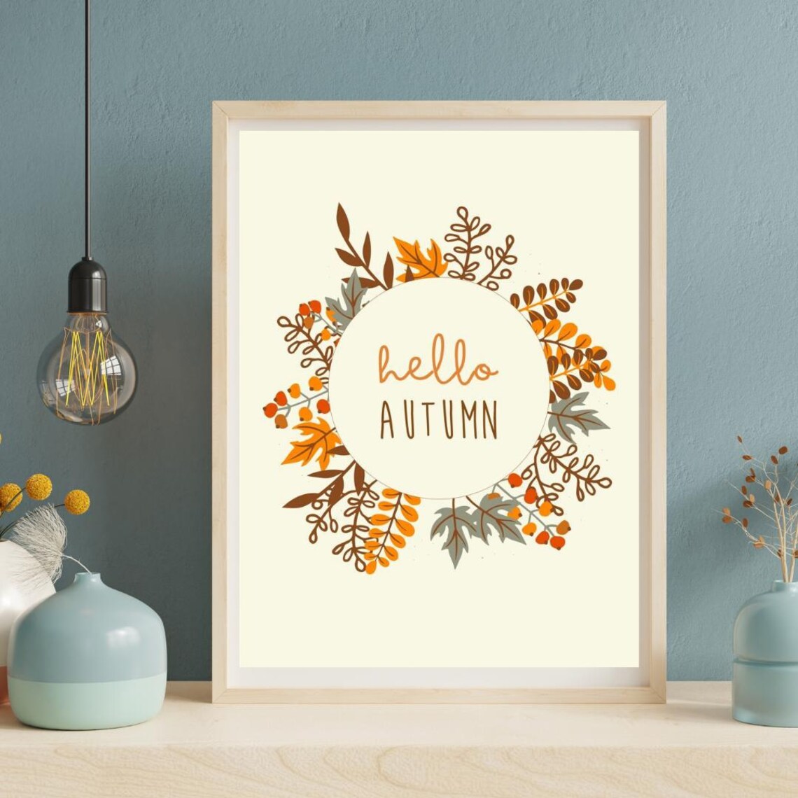 Autumn Wall Art, Fall Floral Illustration Poster