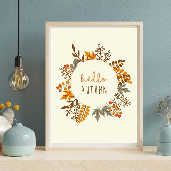 Autumn Wall Art, Fall Floral Illustration Poster