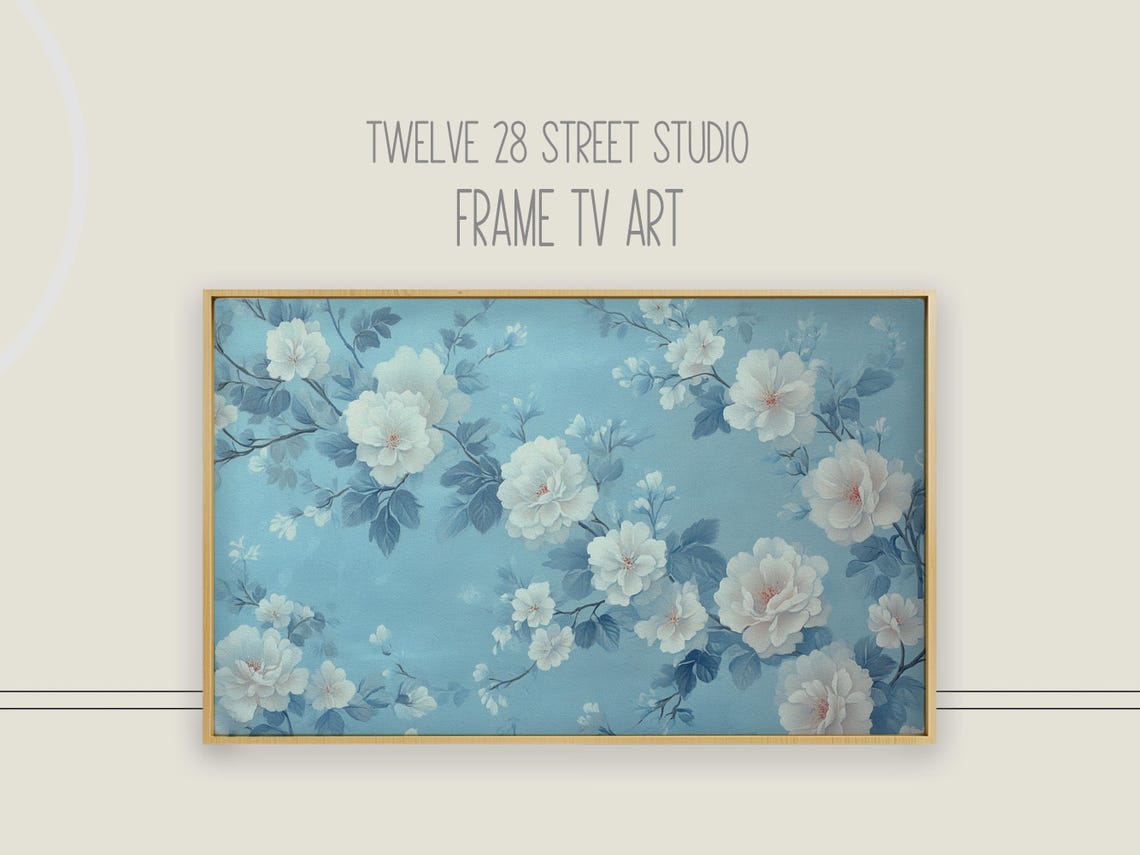 Blue Chinoiserie Pattern Art Print