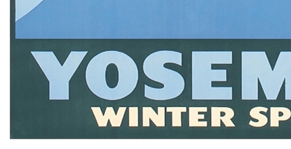Yosemite Winter Sports Half Dome Skier Blue Slopes Vintage Poster - Image 2