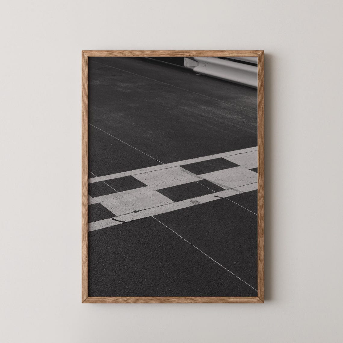 Black and White Checkered Finish Line Race Track Photo Poster