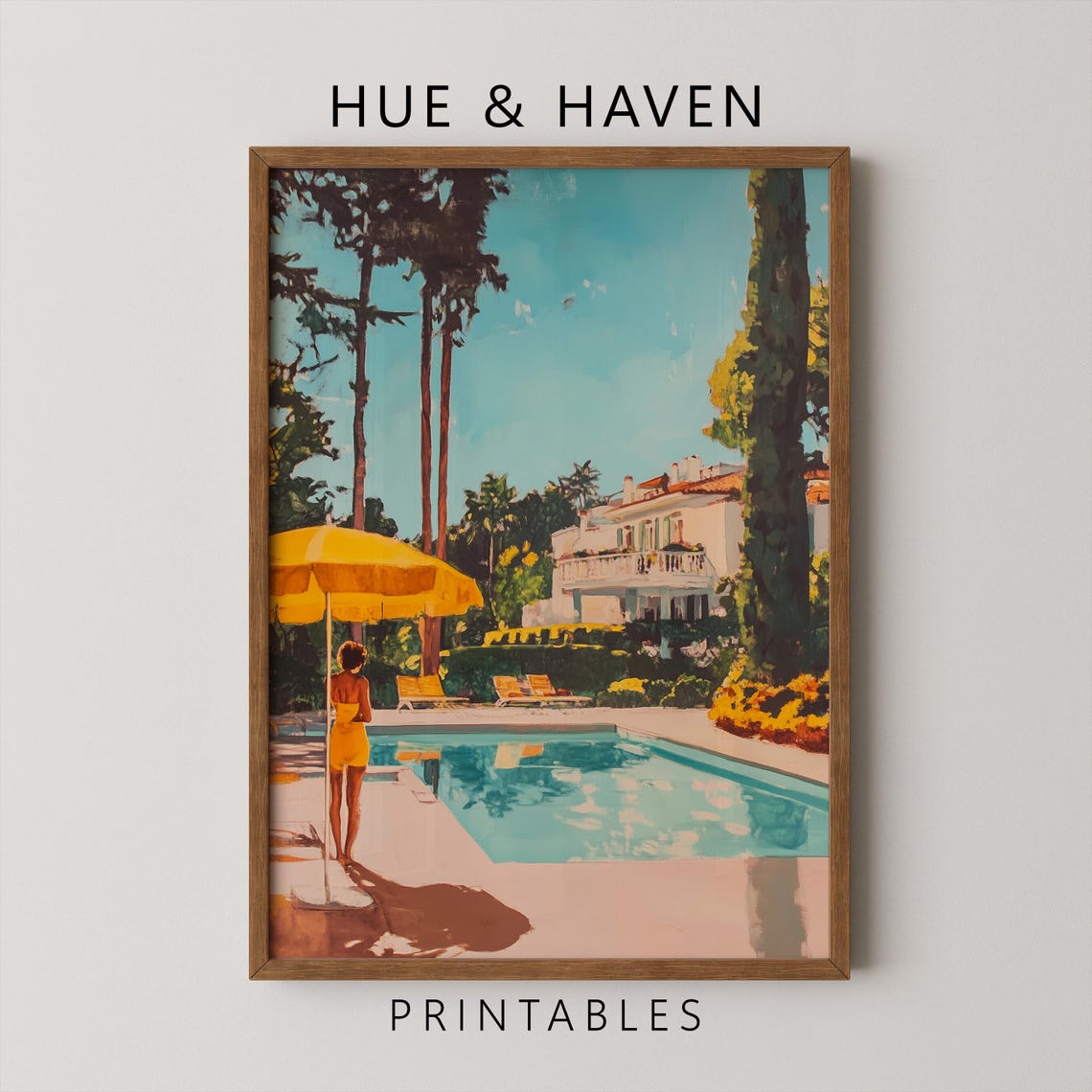Retro Palm Springs Poolside Glamour Vintage Pool Villa Art Print