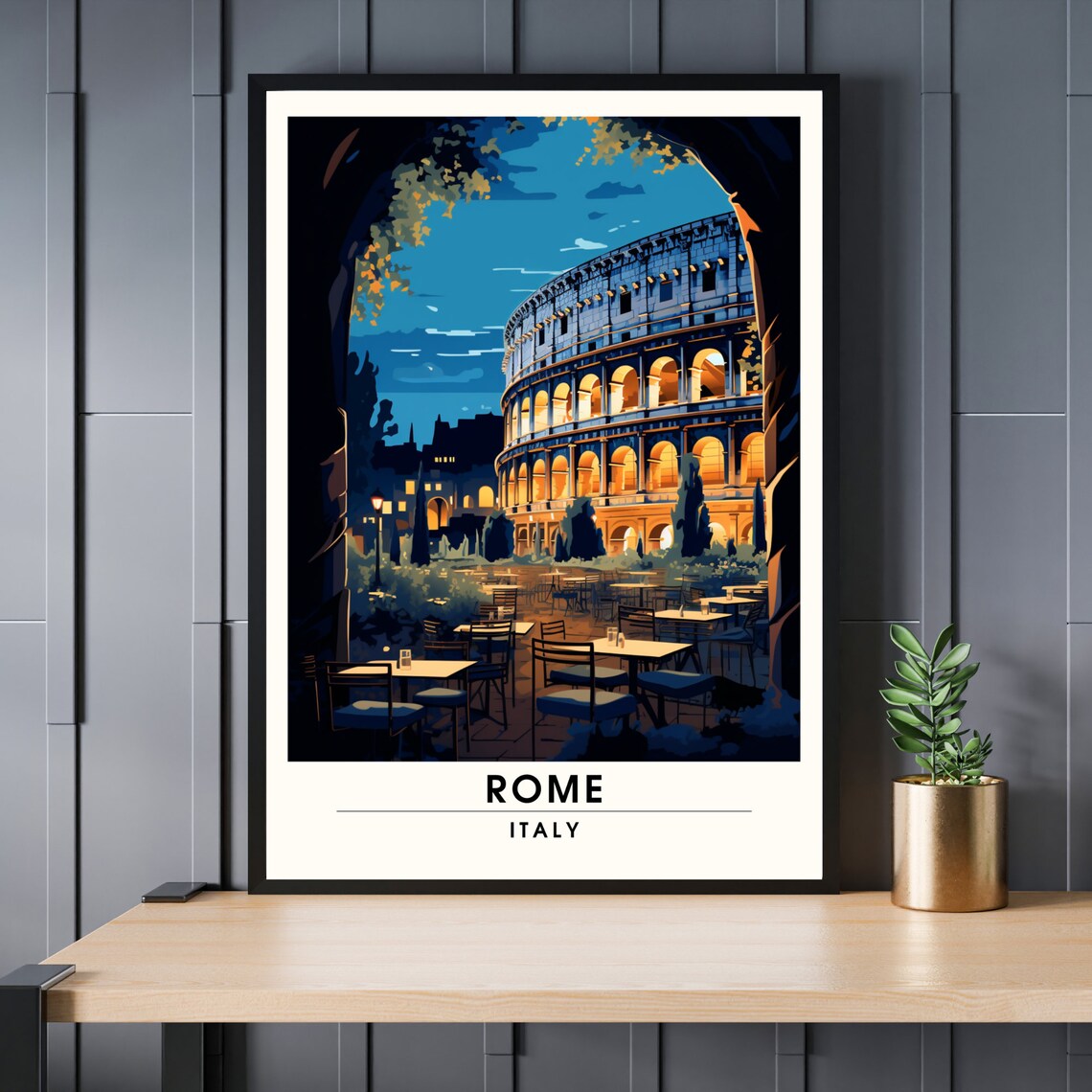 Rome Travel Poster, Artistic Journey Print