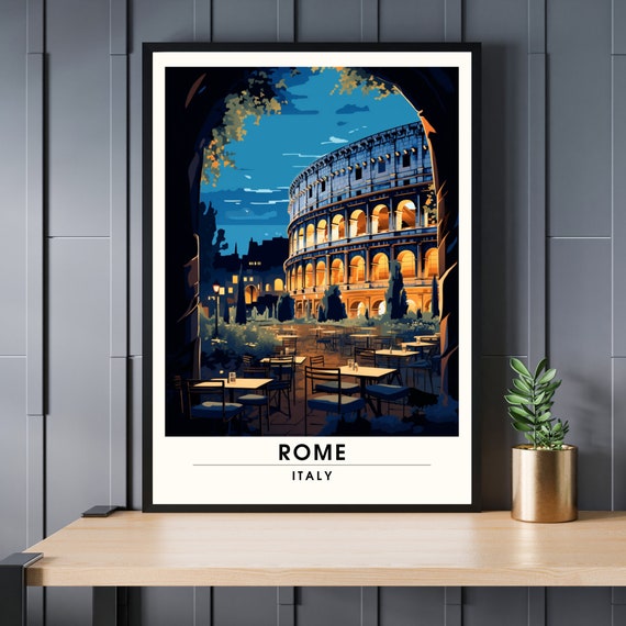 Rome Travel Poster, Artistic Journey Print