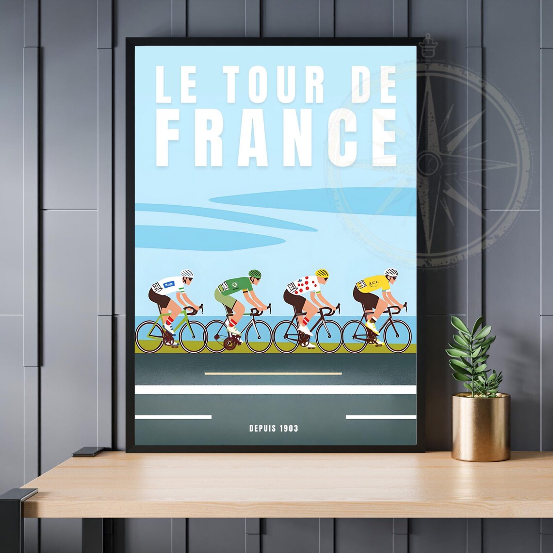 Le Tour de France Depuis 1903 Peloton Side View Minimalist Poster
