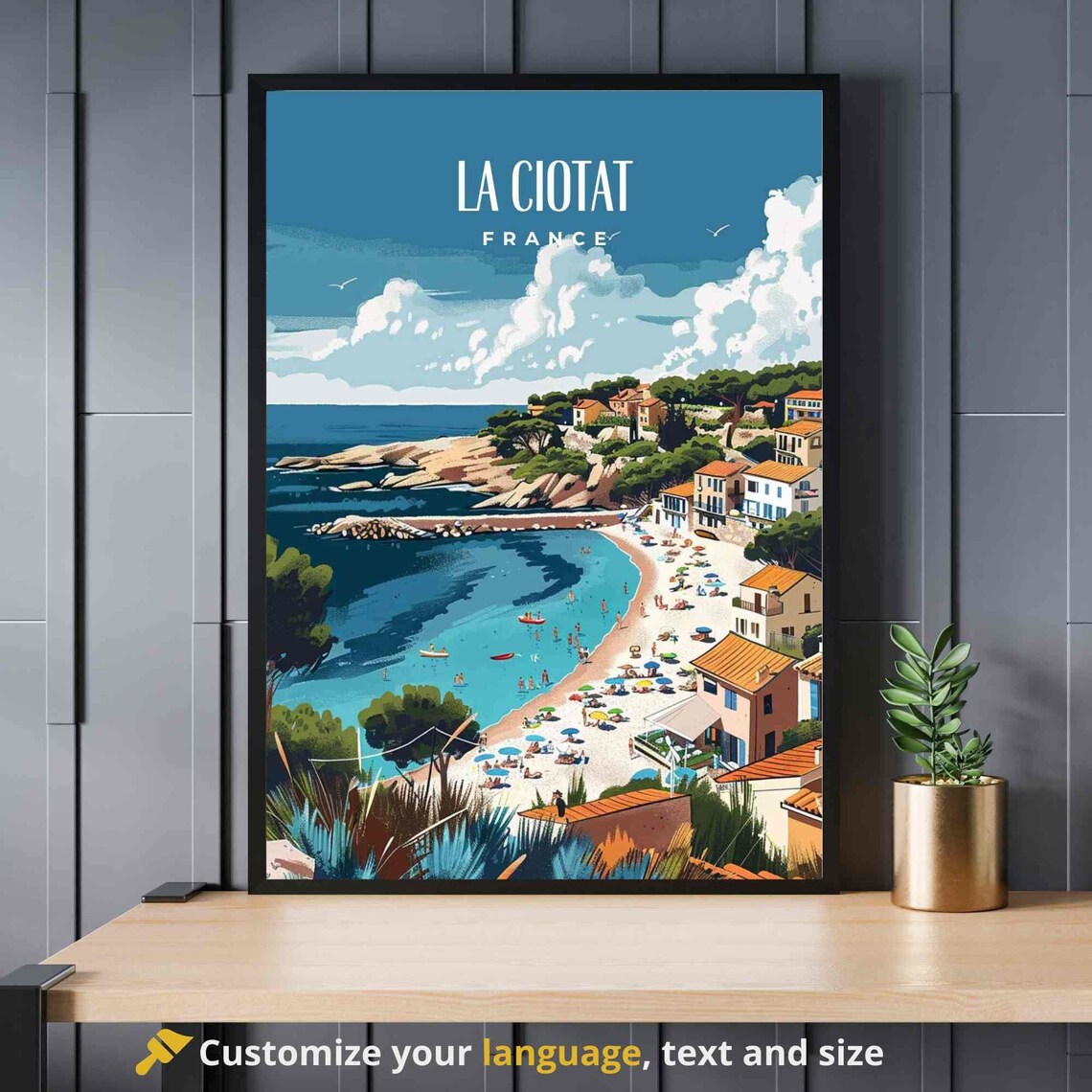La Ciotat France Cote dAzur Beach Town Mediterranean Travel Poster