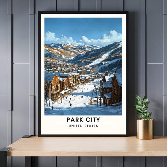 Park City Usa Poster Ski Utah