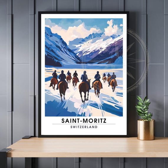 St Moritz Travel Poster Switzerland Decorative