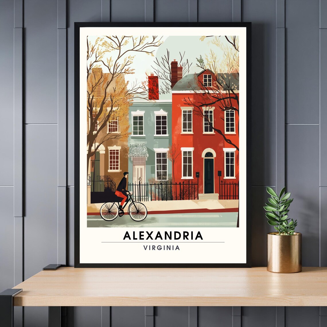 Alexandria Virginia Travel Poster, House Facades