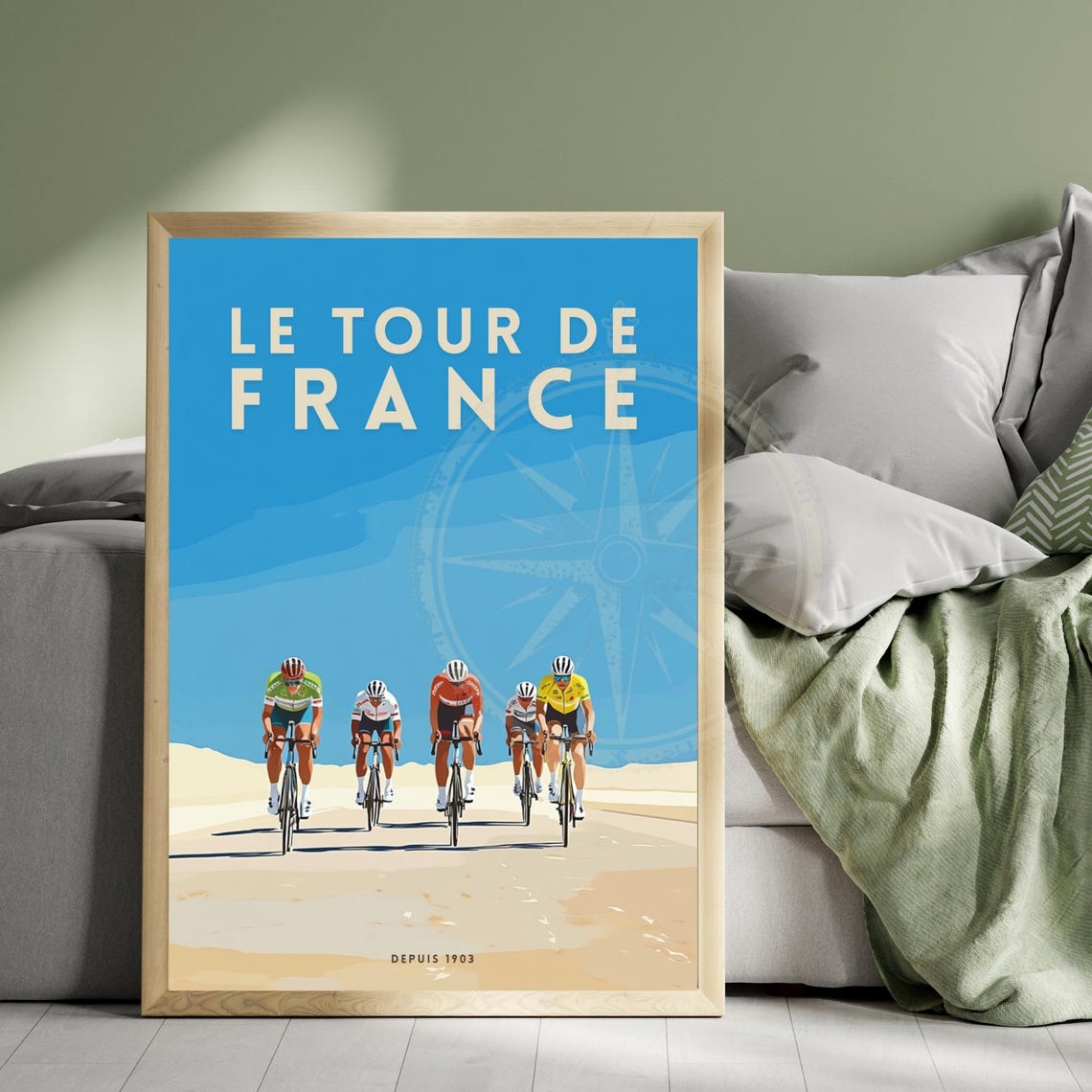 Le Tour de France Five Riders Desert Road Minimal Sports Poster - Image 3