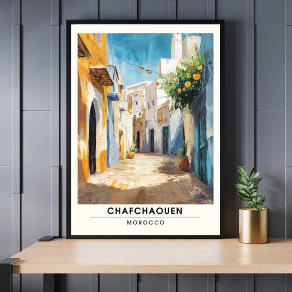 Chefchaouen Poster Morocco Wall Travel