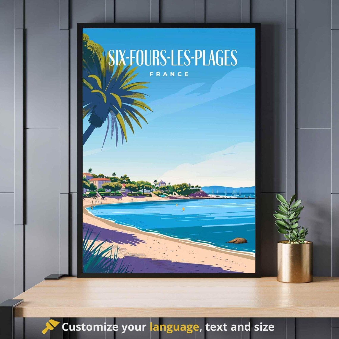 Six Fours Les Plages France Mediterranean Beach Travel Poster