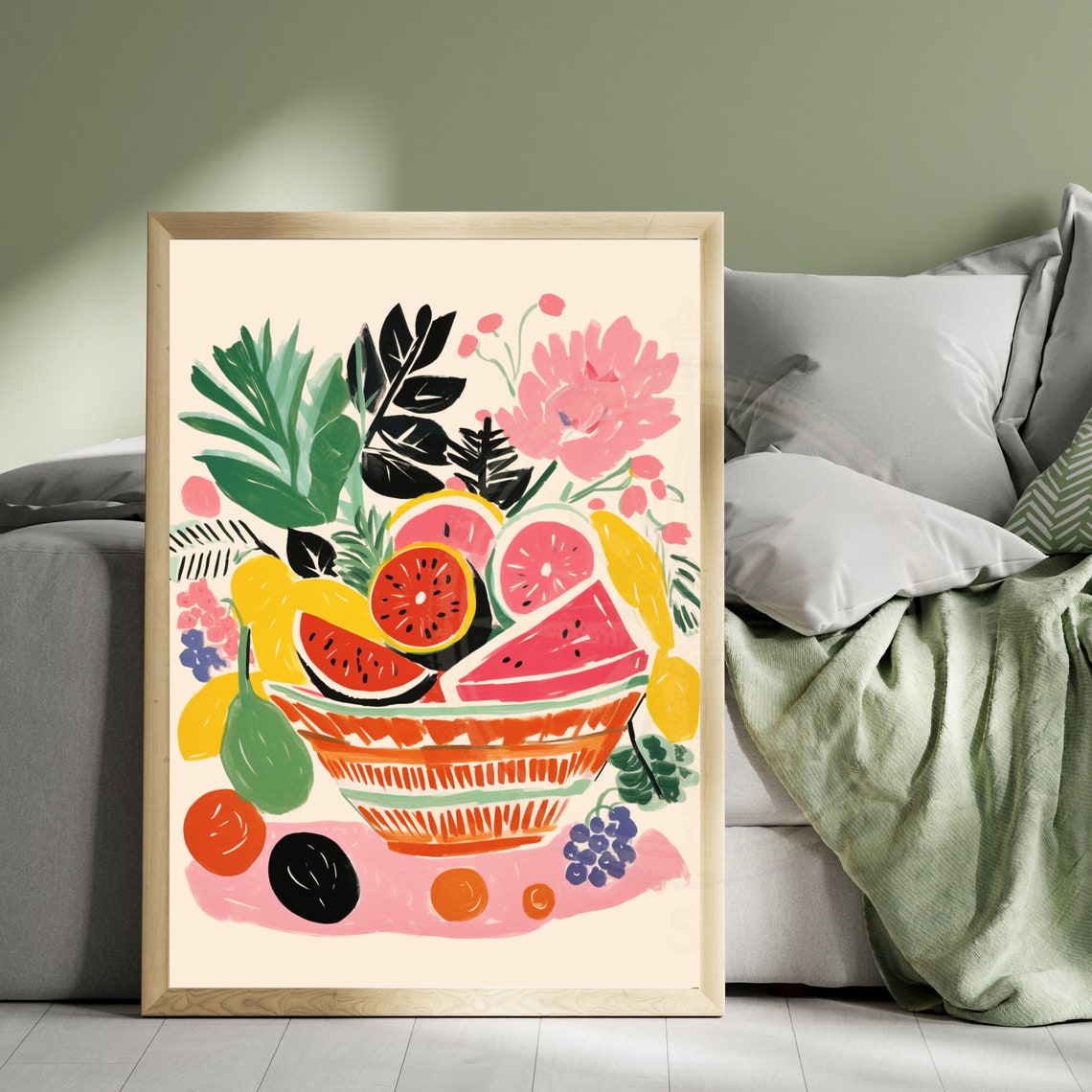 Impression Fruits Abstract Posters Fruit Basket Matisse Style