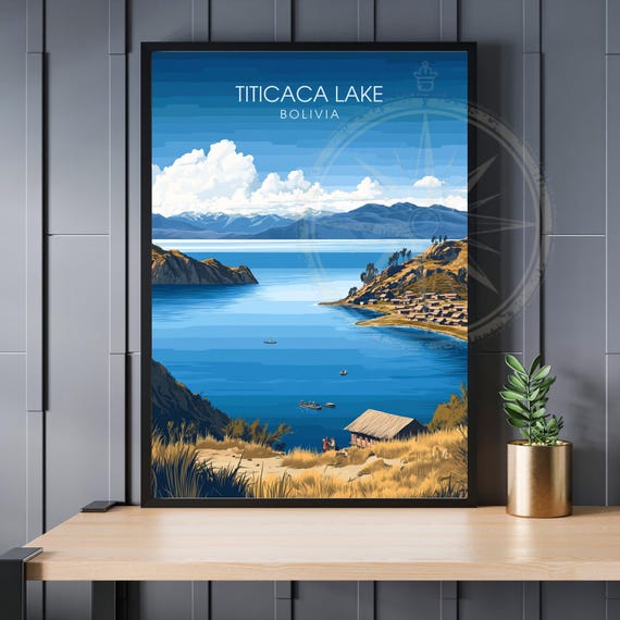 Lake Titicaca Poster Bolivia Travel Print