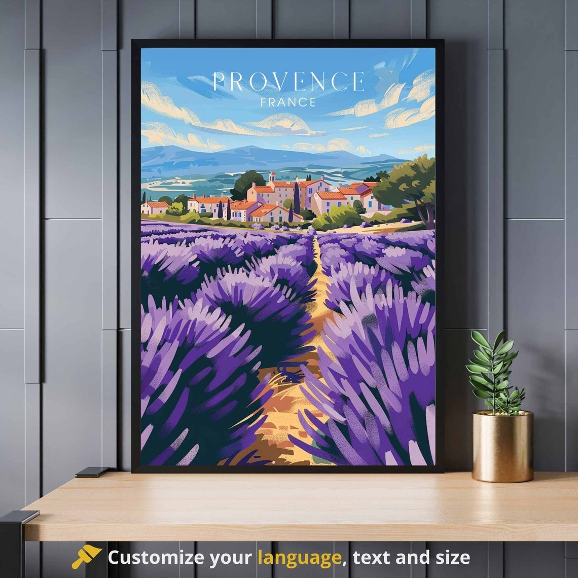 Provence France Lavender Fields Village Countryside Travel Poster