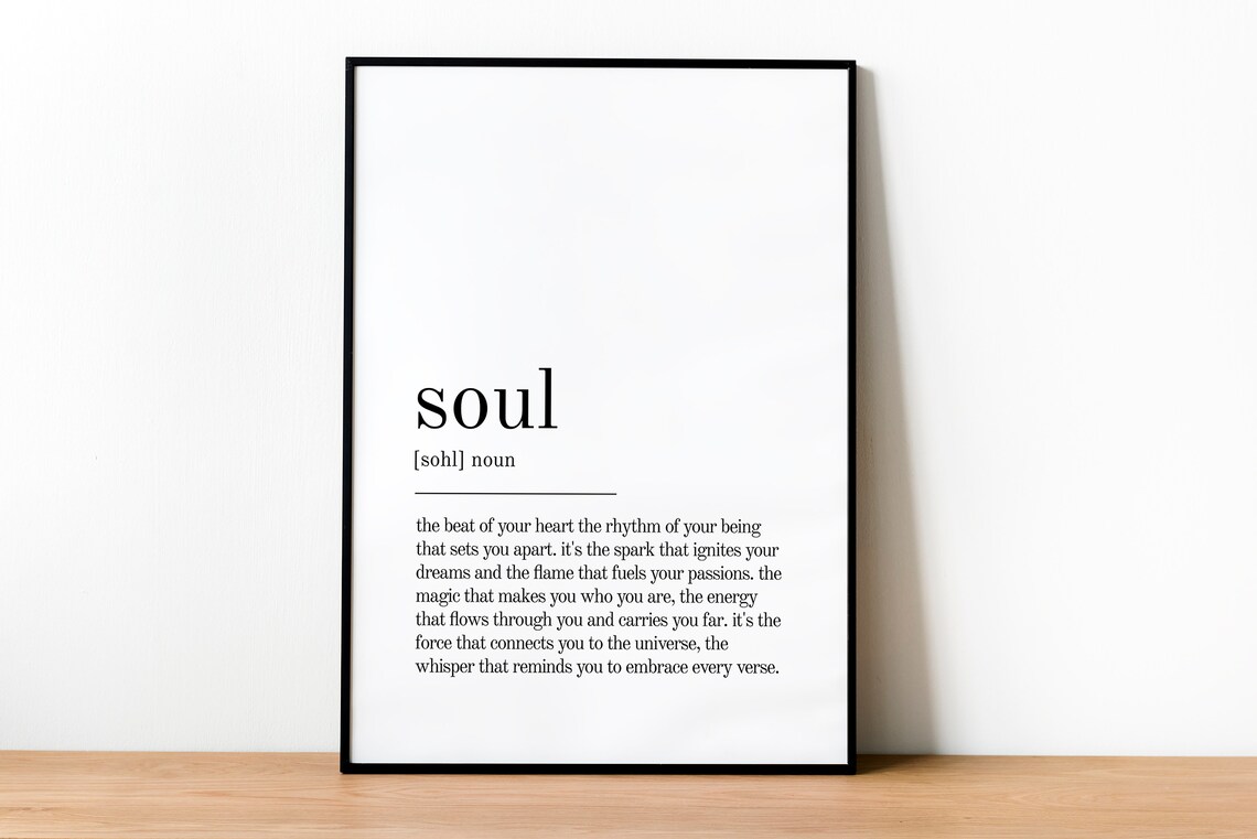 Soul Definition Dictionary Typography Inspirational Quote Poster - Image 2