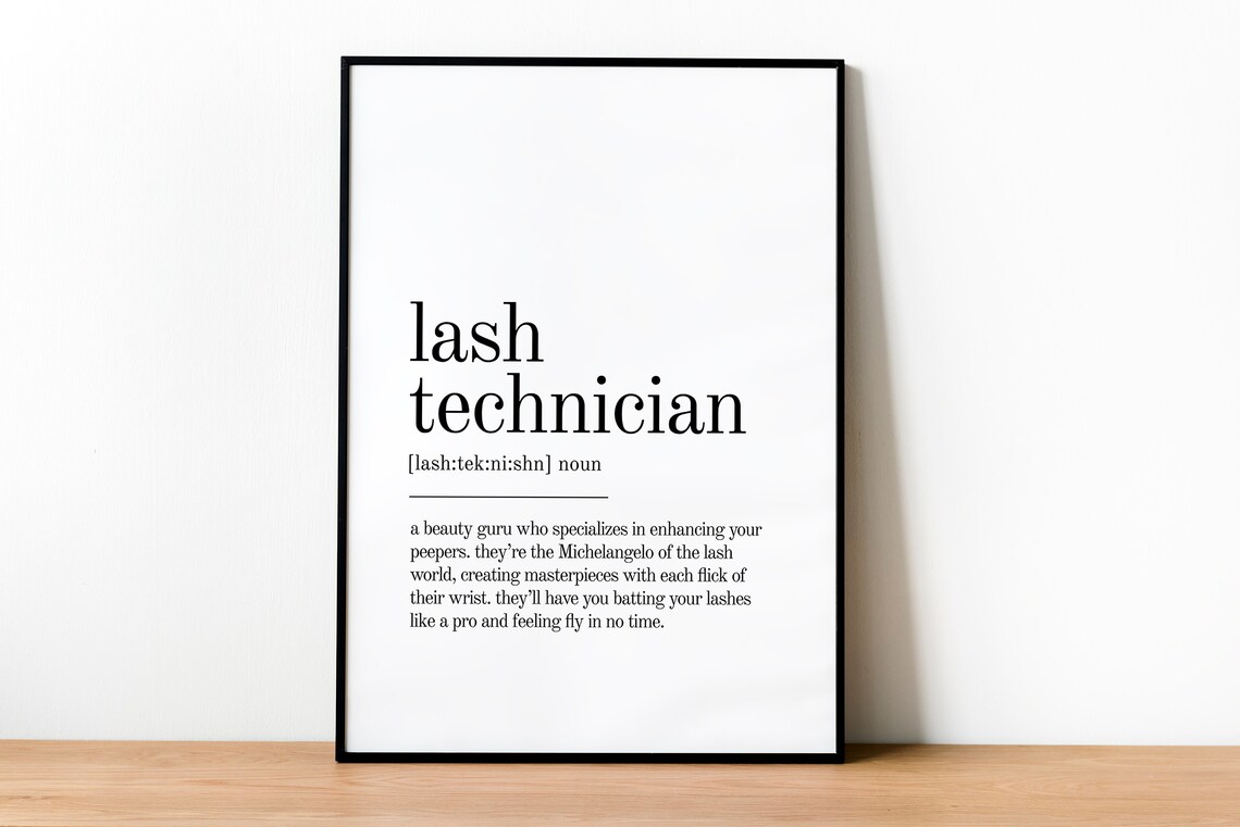 Lash Technician Definition Minimalist Salon Appreciation Poster - Image 2