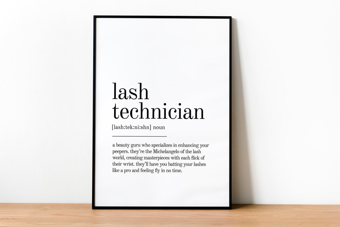Lash Technician Definition Print Wall Prints Quote Print Minimalist Modern Print Art Personalized Gift Art - Image 2