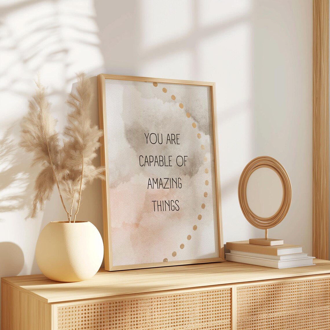 You Are Capable Of Amazing Things Minimalist Watercolor Quote Poster - Image 2