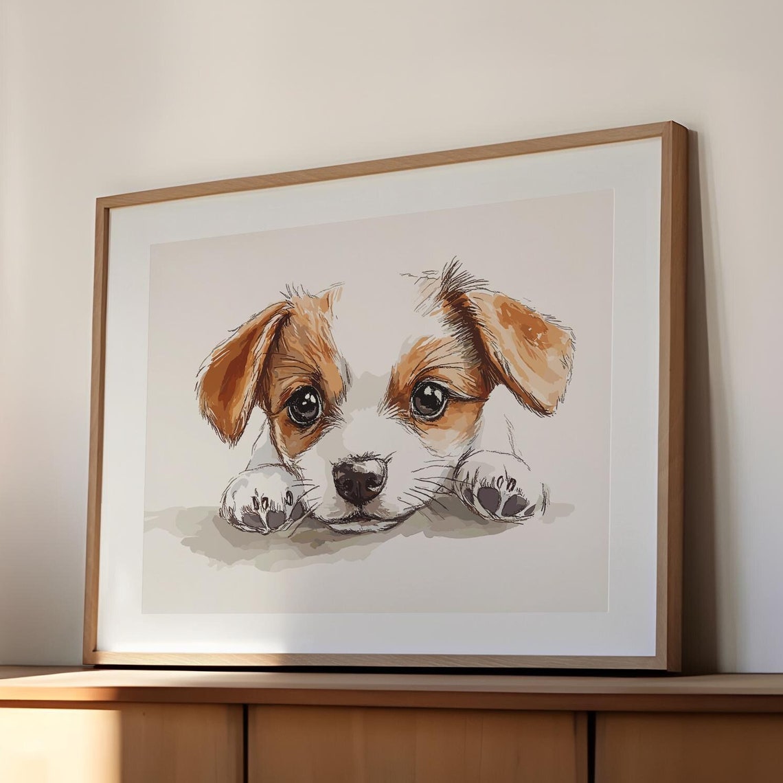Jack Russell Painting Jack Russell Puppy Print Dog Wall Art Farmhouse Wall Decor Country Wall Art Dog Drawing Watercolor Dog Print