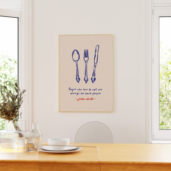 Julia Child Quote Print, Vintage Minimalist Kitchen