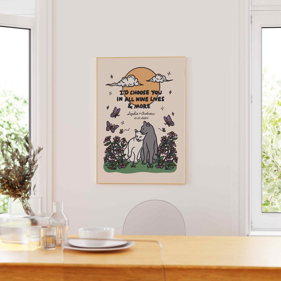 I Would Choose You In All Nine Lives Cat Couple Personalized Poster