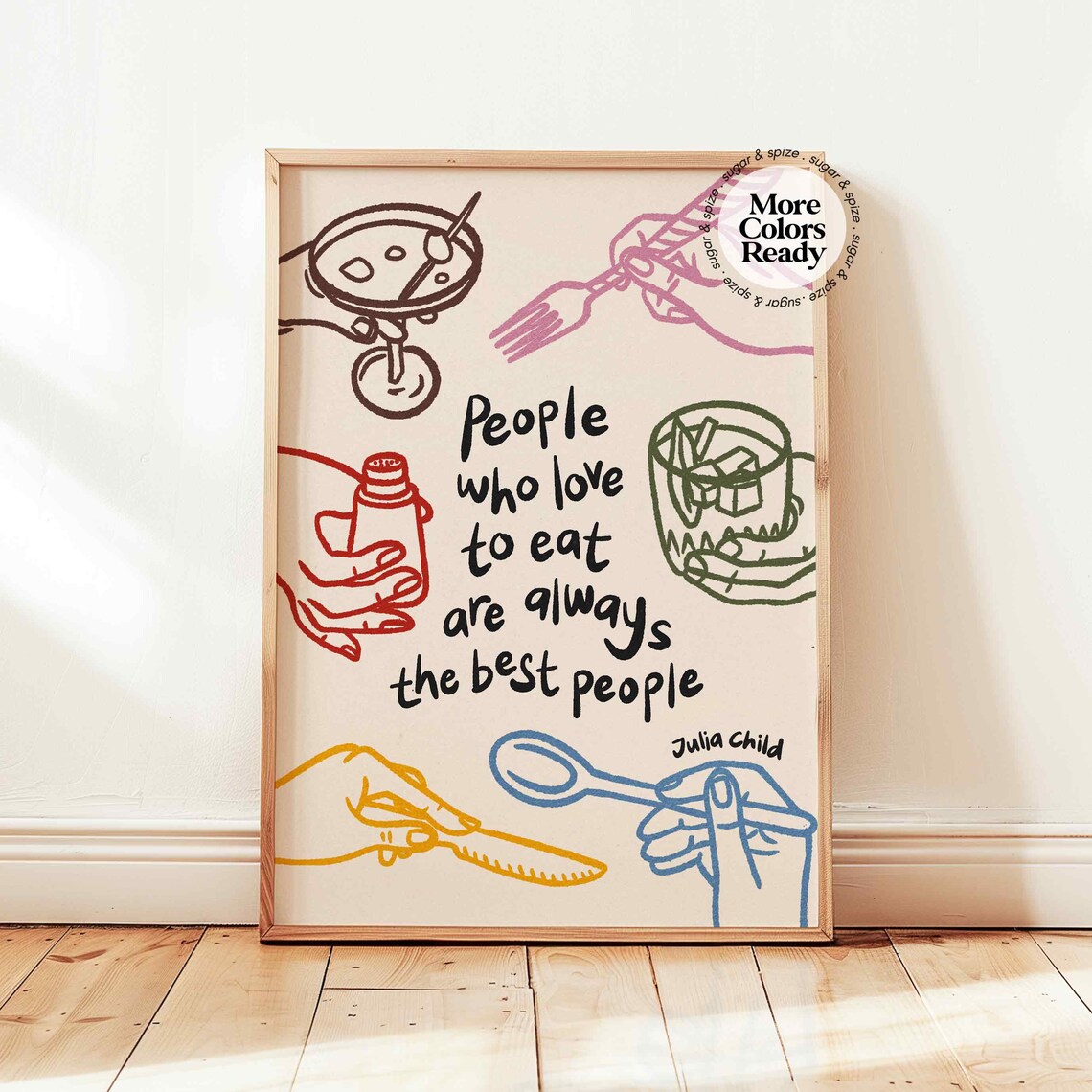 Kitchen Julia Child Print, Funny Kitchen Quote Poster