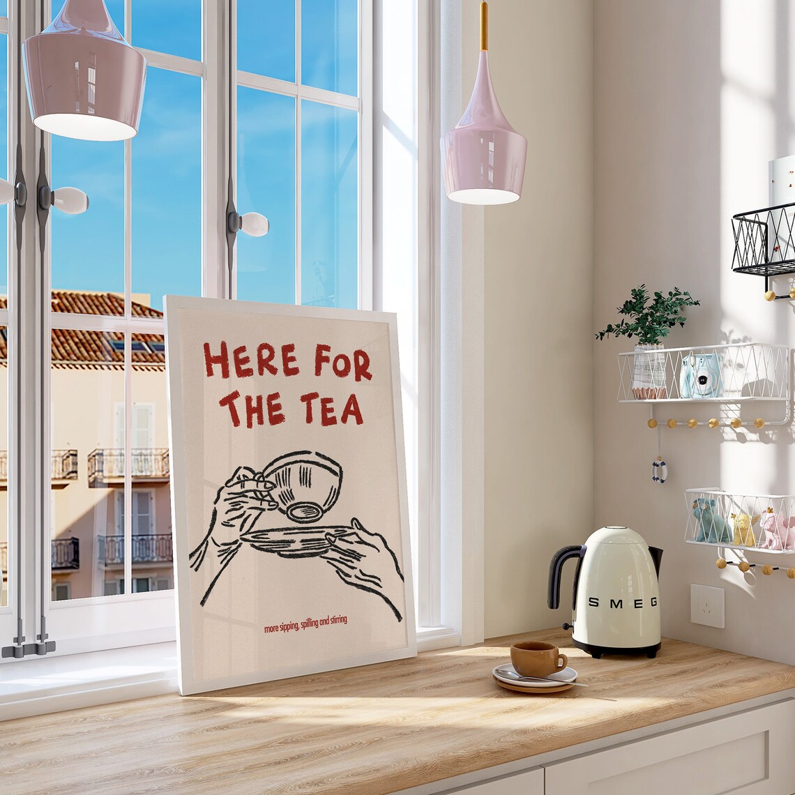 Here For The Tea Vintage Tea Cup Art Print - Image 5