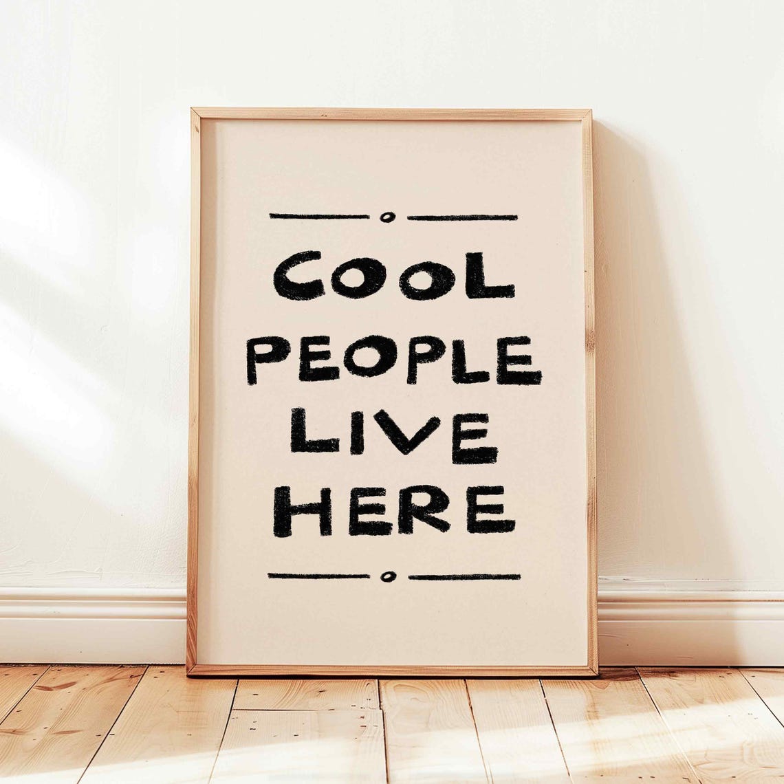 Cool People Live Here Funny Bold Hand Lettered Typography Poster