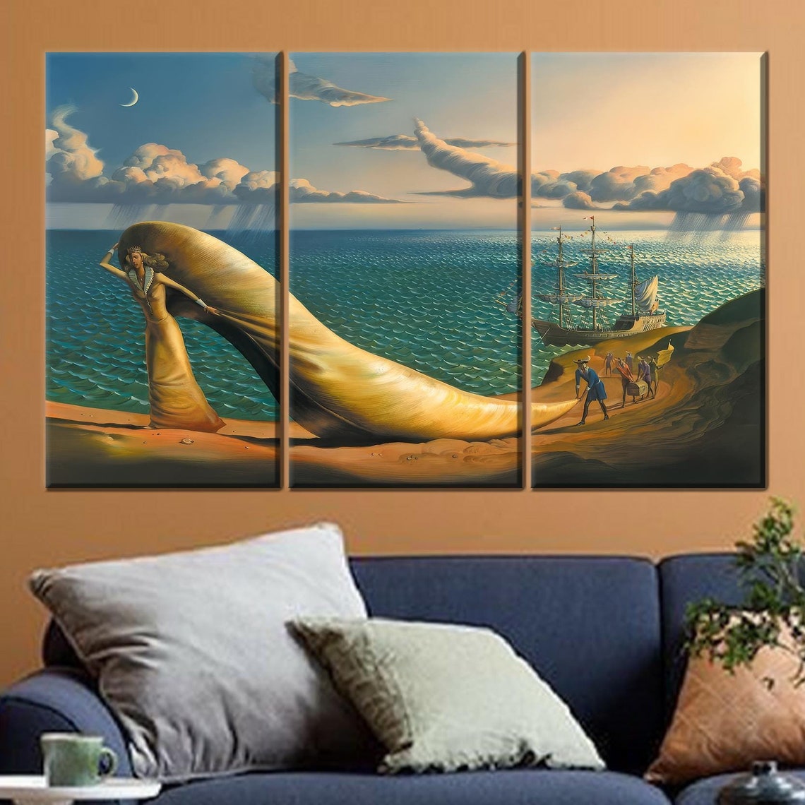 Vladimir Kush Surrealist Ocean Seascape Dream Triptych Art Poster