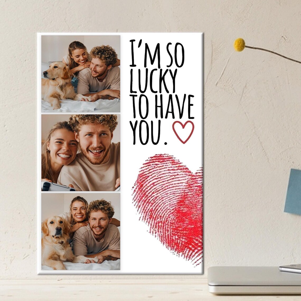 Im So Lucky To Have You Custom Photo Collage Couples Gift Print