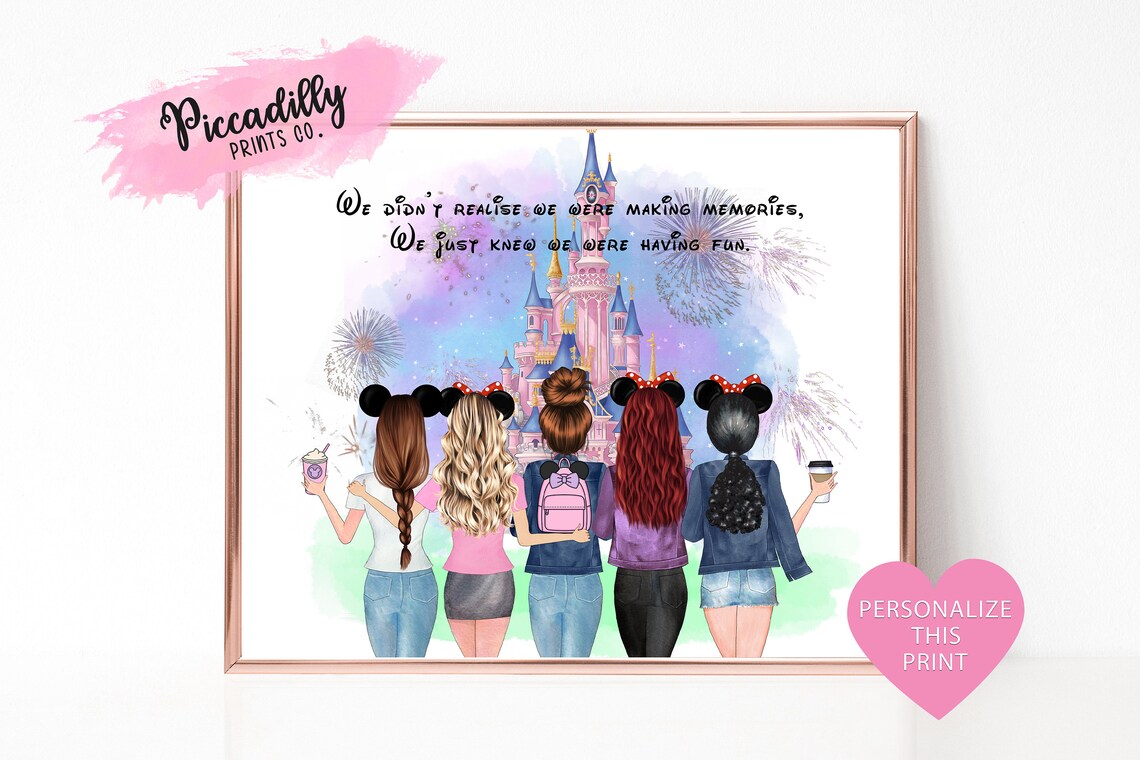 Best Friends Disney Personalized Castle Art Print