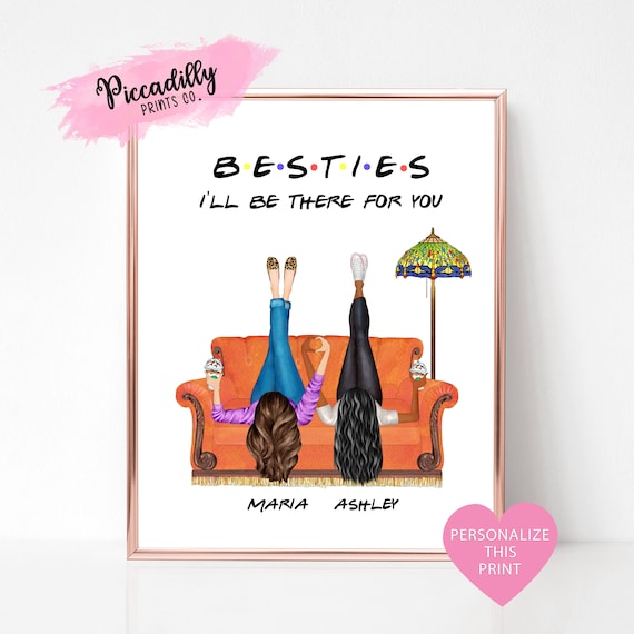 Best Friend Birthday Personalized Portrait Art Print