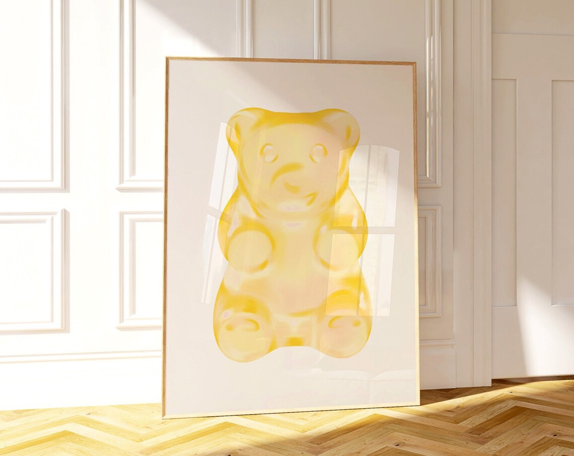 Gummy Bear Retro Art Print, Preppy Decor - Image 3