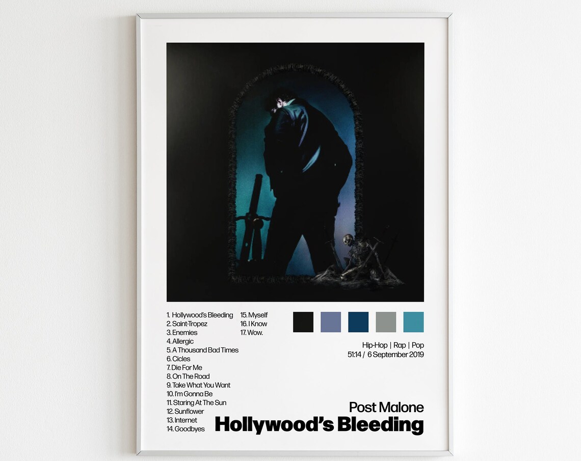 Post Malone Hollywoods Bleeding Poster, Custom Album - Image 2
