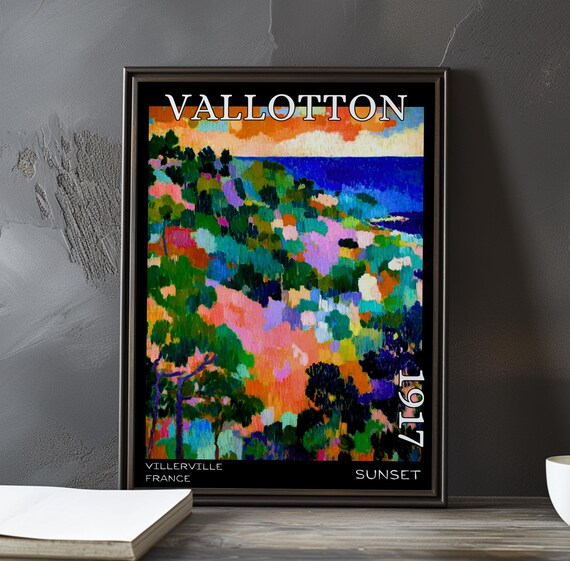 Sunset 1917 Flix Vallotton Printposter Post Impressionism Landscape Symbolist Twilight Bold Color Horizon French Impressionist View