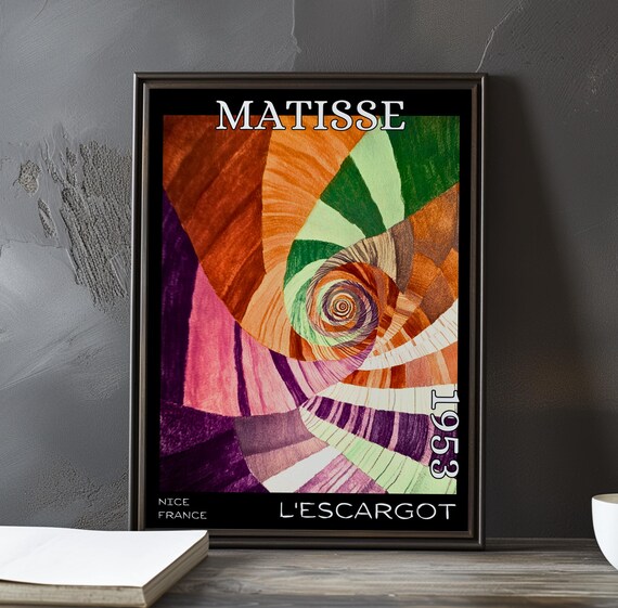 Matisse L'escargot 1953 Warm Spiral Abstract Cutout Art Poster