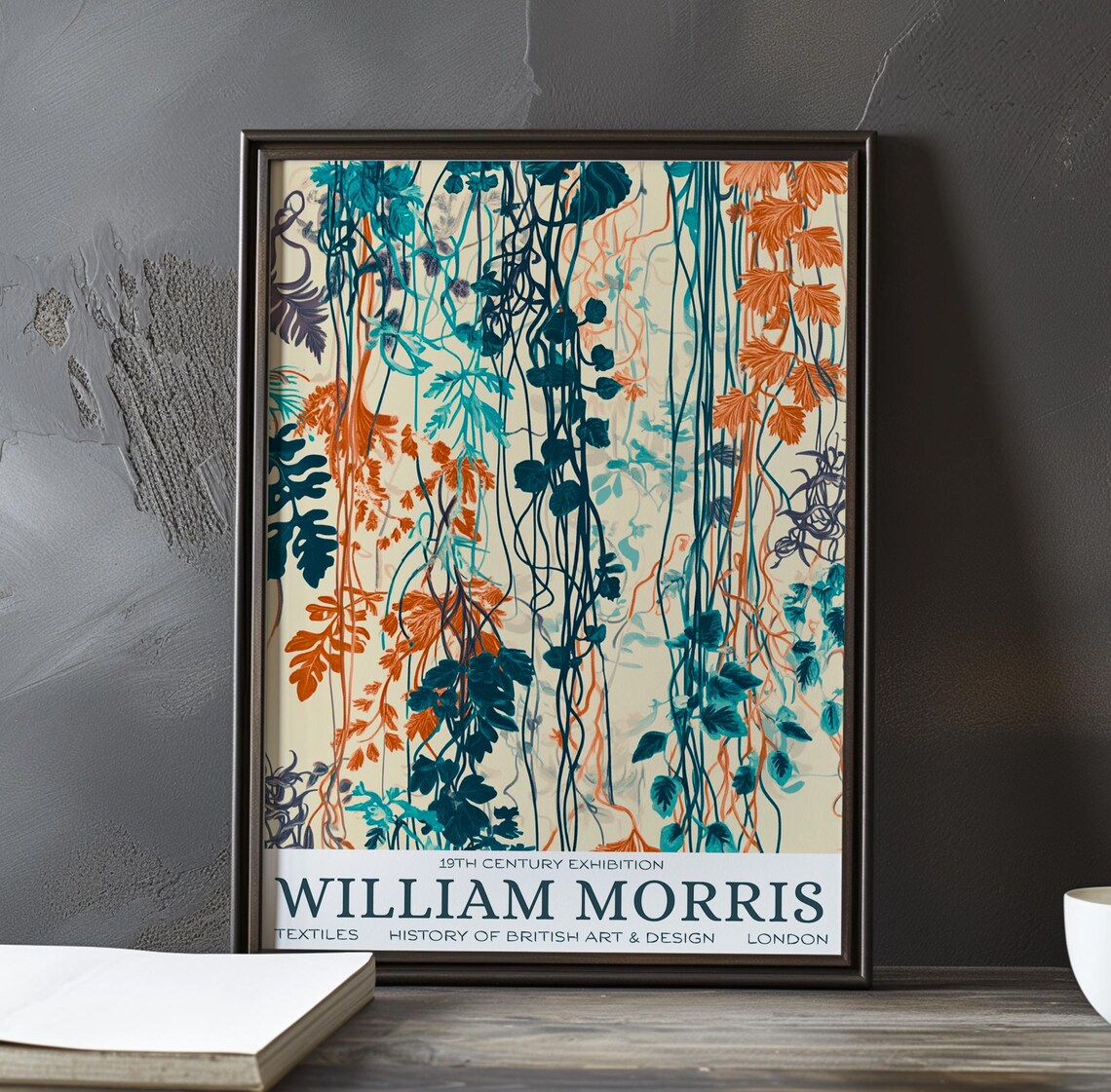 William Morris Cream Hanging Vines Textile Exhibition Art Poster
