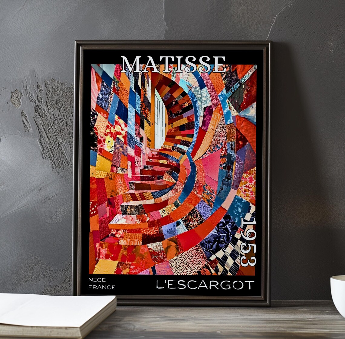 Matisse Lescargot 1953 Red Blue Collage Spiral Doorway Poster
