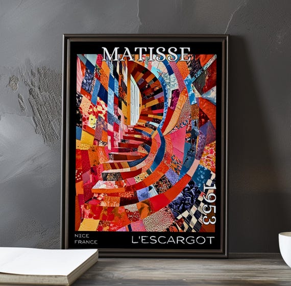 Lescargot 1953 Henri Matisse Print Poster Modern Abstract Spiral Art Collage Cutout French Post Impressionism Decor 20th Century