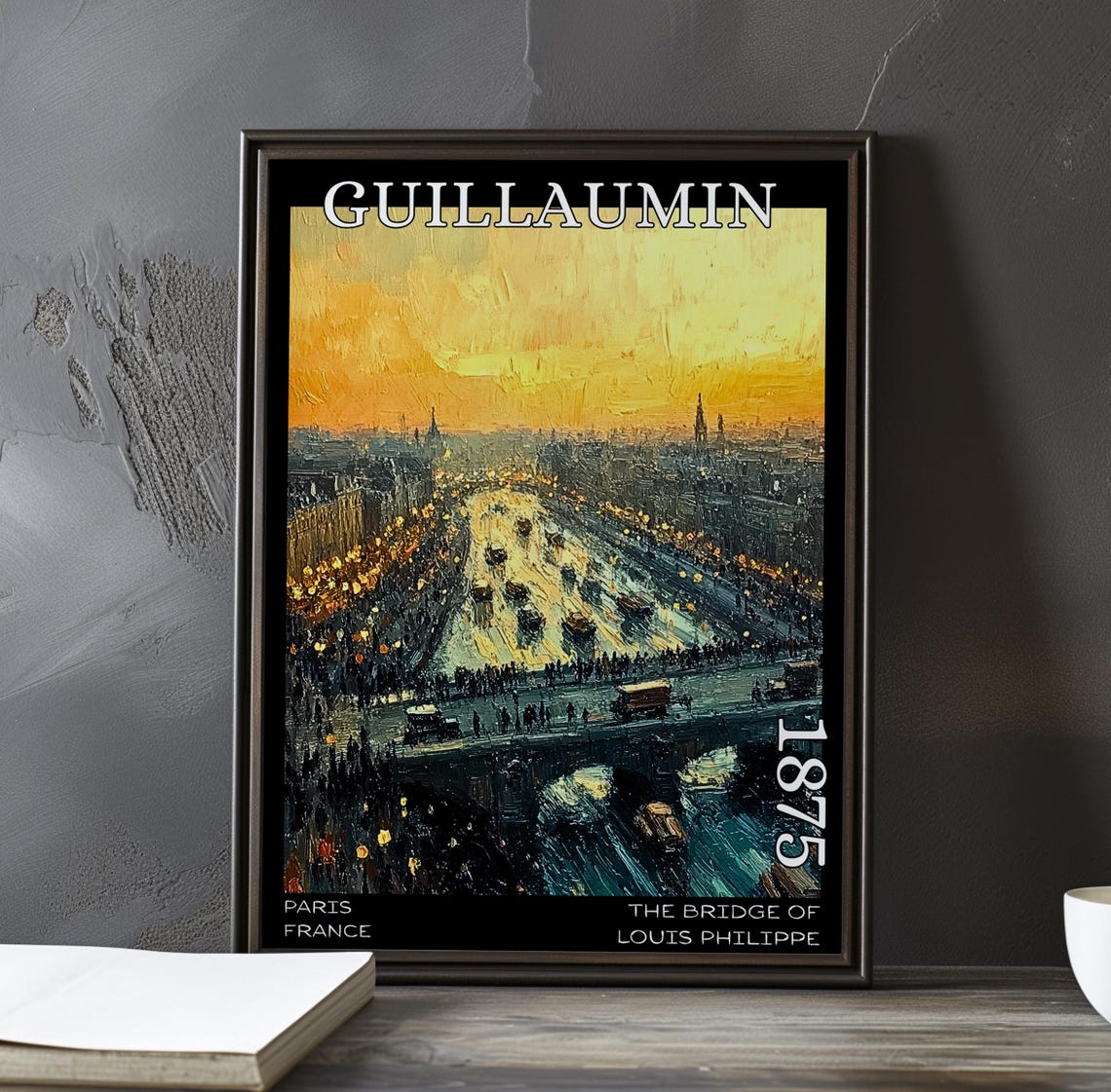 Bridge Of Louis Philippe 1875 Guillaumin Aerial Sunset View Poster