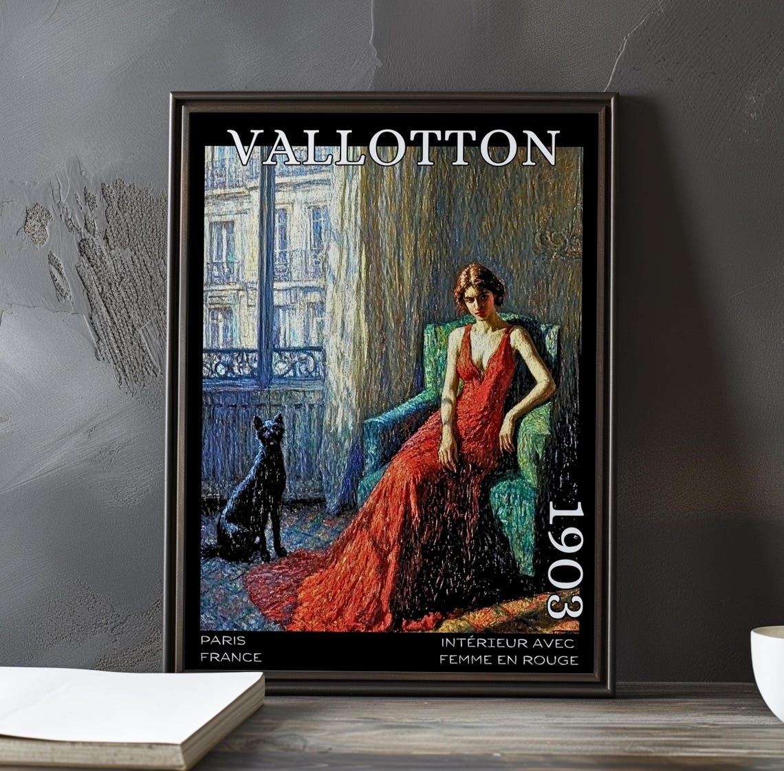 Intrieur Avec Femme En Rouge 1903 Flix Vallotton Printposter Nabis Painting Post Impressionism 20th Century French Figure Art Decor