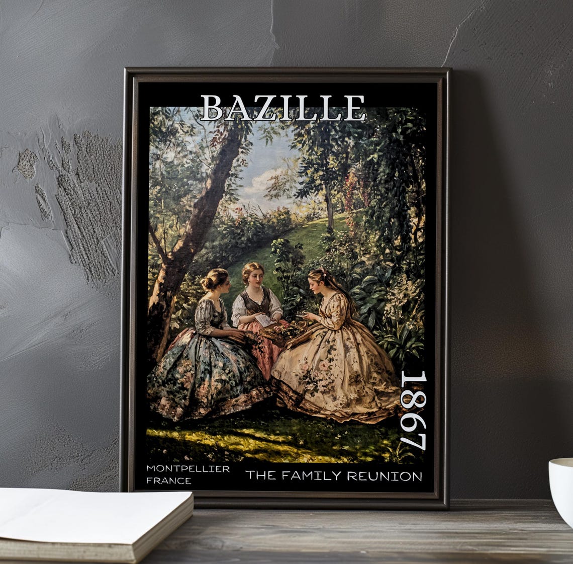 The Family Reunion 1867 Frdric Bazille Printposter Early French Modernism Garden Gathering Realist Plein Air Scene Impressionism Art
