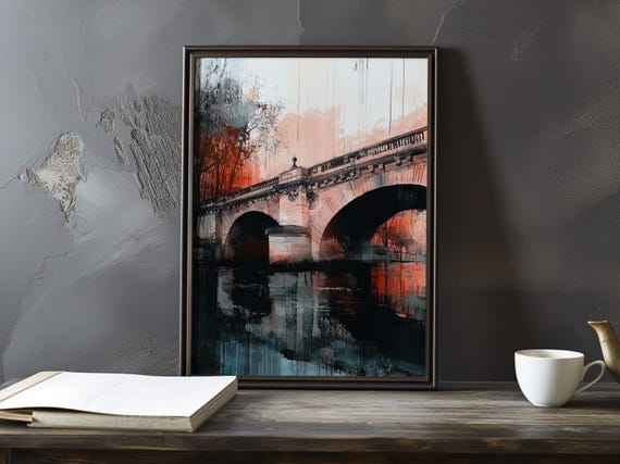 A Bridge Over The Seine Johan Jongkind Inspired Impressionist Art Print Maritime Landscape Poster 19thcentury Seascape Paintings