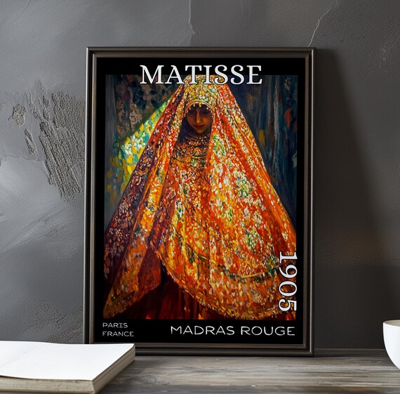 Matisse Madras Rouge 1905 Paris Orange Floral Veil Figure Poster